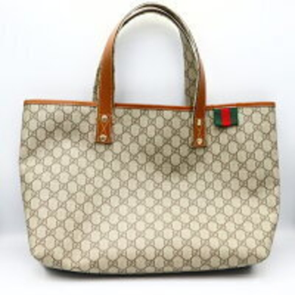 Gucci Reversible GG Supreme Sherry Tote Bag Beige Brown h